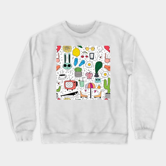 Cute Doodle Art Crewneck Sweatshirt by labatchino